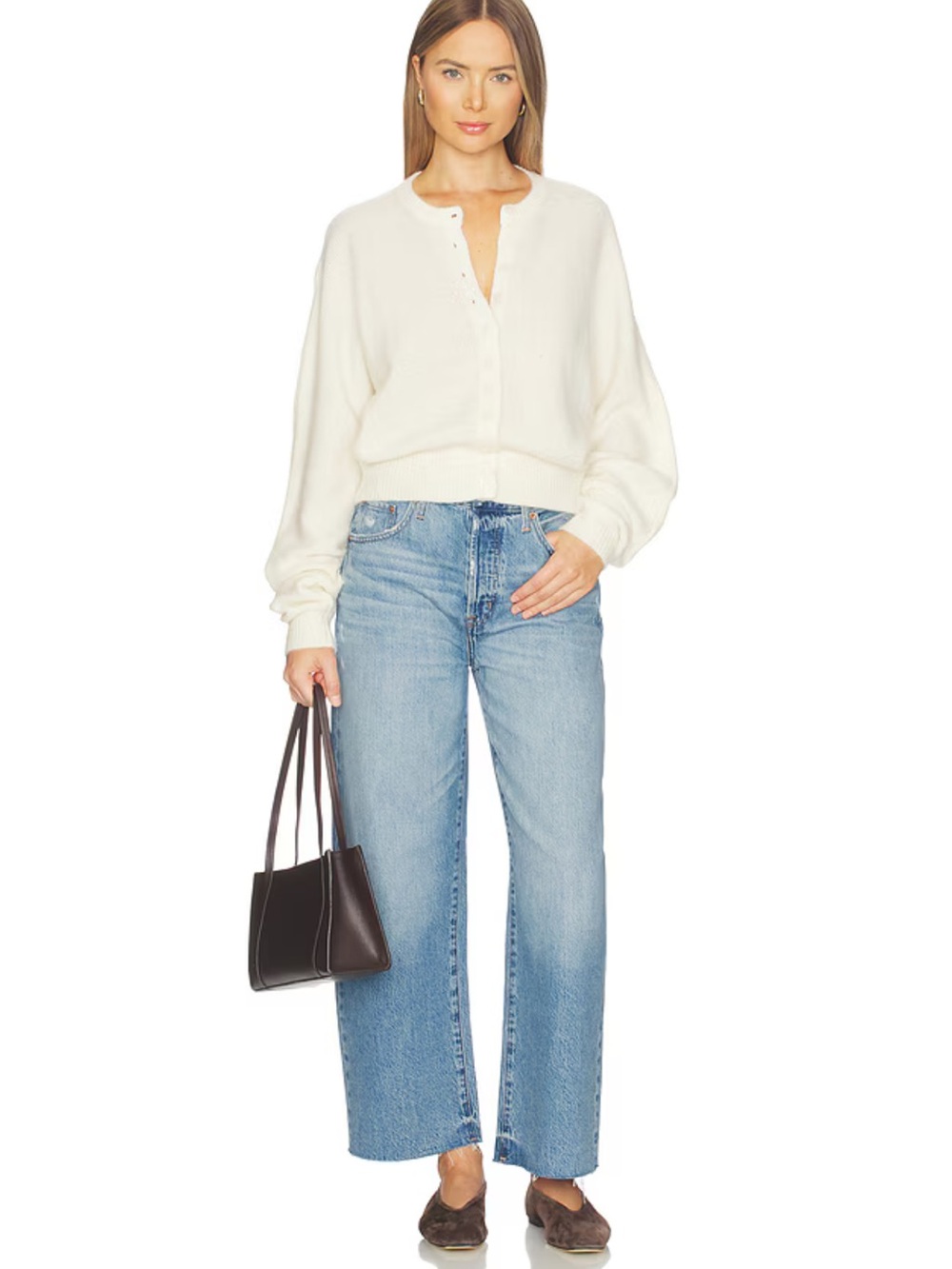 Pistola Tate Crop High Rise Bowed Wide Leg Jeans in Ablaze 28 NWT $208 Cotton